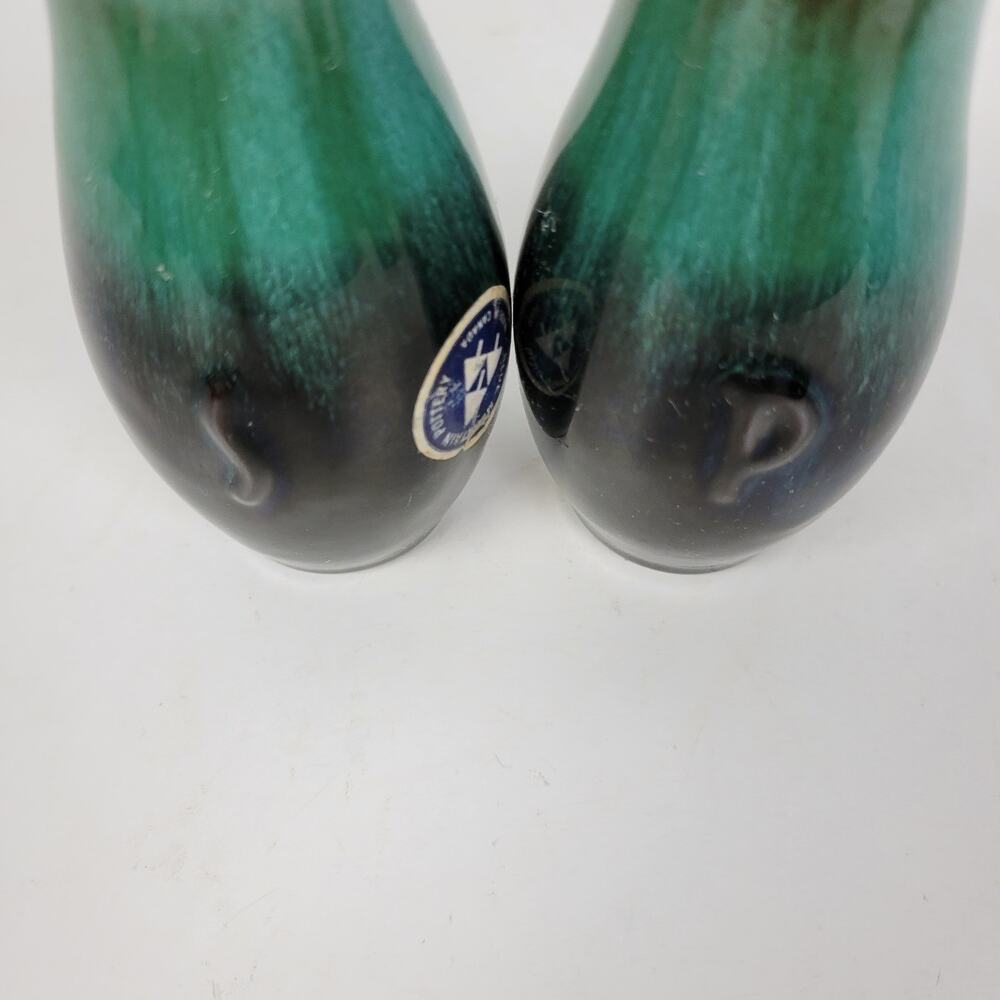 Vintage Blue Mountain Pottery Table Set Green Drip Glaze Ceramic Set of 4 - Picture 14 of 16